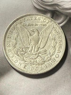 1892-P VERY FINE CONDITION LIGHTLY CLEANED MORGAN SILVER DOLLAR COIN AS PICTURED.