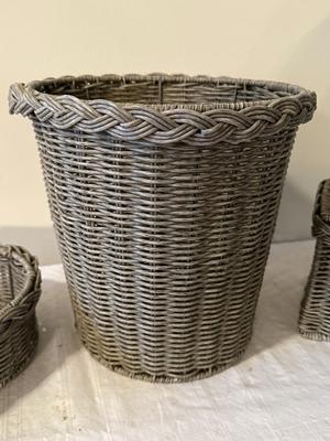 3 Piece Wicker Gray Bathroom Set (B1)