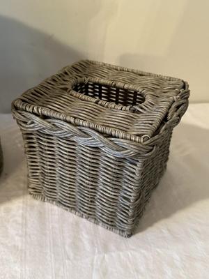 3 Piece Wicker Gray Bathroom Set (B1)