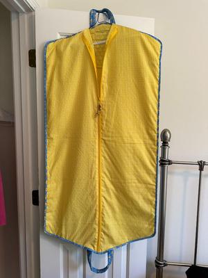 Blue and Yellow Garment Bag
