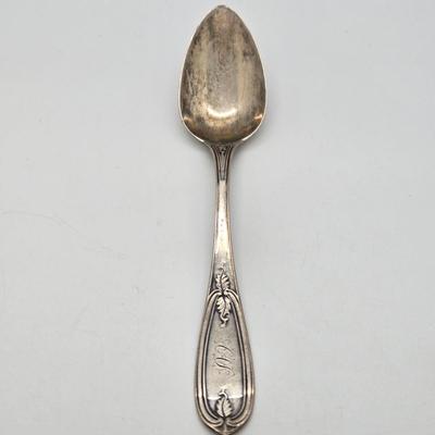 LOT 195J: Antique Wood and Hughes Silver Flatware Olive Pattern/ 181.9 grams