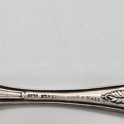 LOT 195J: Antique Wood and Hughes Silver Flatware Olive Pattern/ 181.9 grams