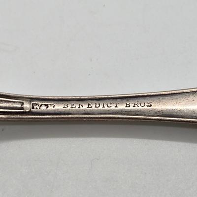 LOT 195J: Antique Wood and Hughes Silver Flatware Olive Pattern/ 181.9 grams