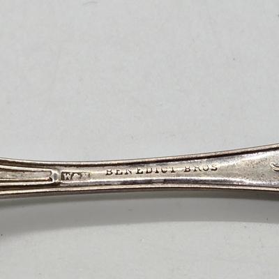 LOT 195J: Antique Wood and Hughes Silver Flatware Olive Pattern/ 181.9 grams