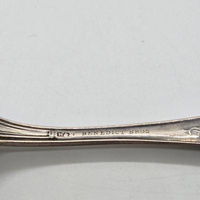 LOT 195J: Antique Wood and Hughes Silver Flatware Olive Pattern/ 181.9 grams