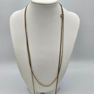 LOT 109J: Variety of Gold-Tone Chains & Pendants / Range From 17-29 Inches