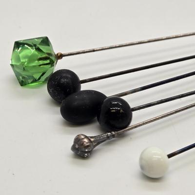 LOT 112: Antique Hat Pins-2 need to be glued back on
