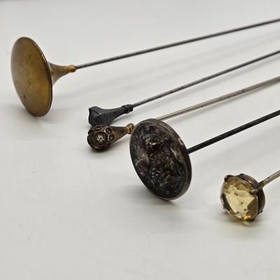 LOT 112: Antique Hat Pins-2 need to be glued back on