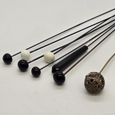LOT 112: Antique Hat Pins-2 need to be glued back on