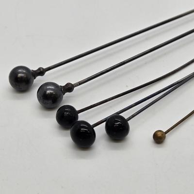LOT 112: Antique Hat Pins-2 need to be glued back on