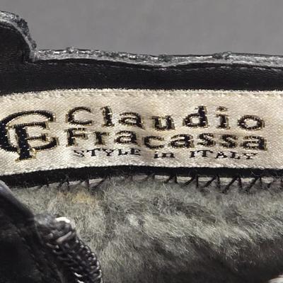 LOT 116: Vintage Black Leather Claudio Fracassa Boots,- sz. 36 Eur. , 5.5 US and Mountain Ridge Handbag