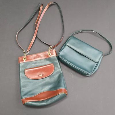 LOT 117: Vintage Bally Pebbled Handbag Made in ITALY and Vintage Small Green Purse