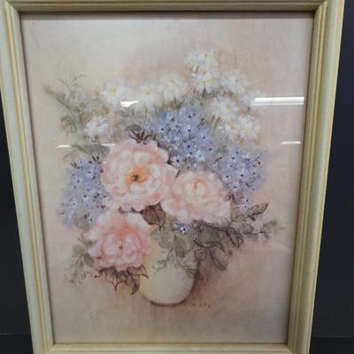 LOT 122: Two Framed Signed Flower Prints