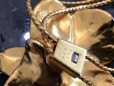 Vintage Orchid Slider Necklace Gold Plated Excellent