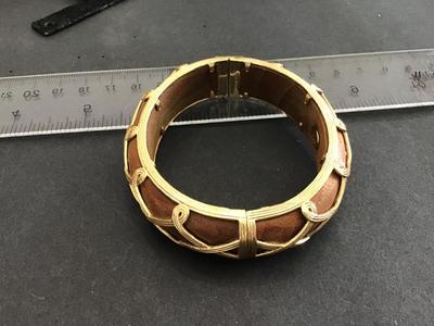 Earth Goddess Teak Wood Hinged Bangle by. Capucine De Wulf Designer