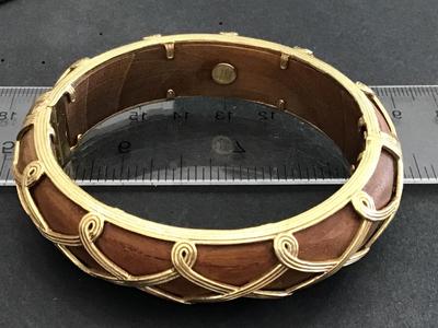 Earth Goddess Teak Wood Hinged Bangle by. Capucine De Wulf Designer