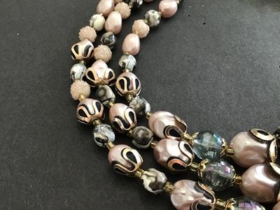 Gorgeous Vintage Necklace 3 Strand Necklace