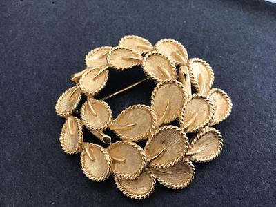 Trafari Gold Tone Vintage Brooch