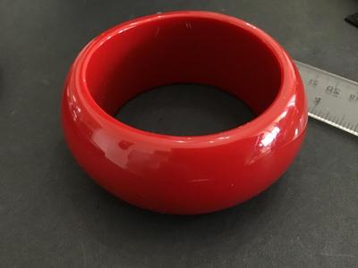 Chunky Red Bangle Wide