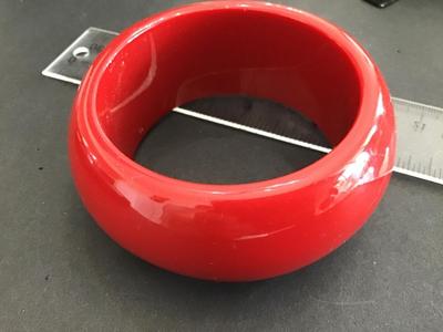 Chunky Red Bangle Wide
