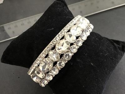 Rhinestone Clamper Bracelet