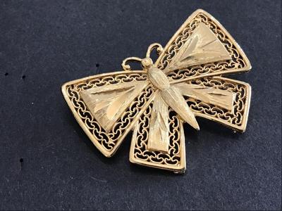 Gold Tone Butterfly Pin