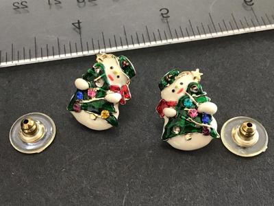 Snowman Earrings Holiday