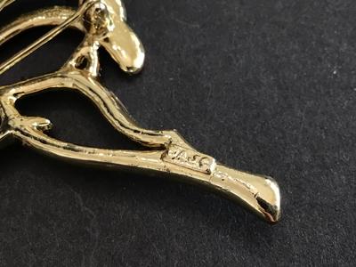 AJC Signed Reindeer Brooch Vintage