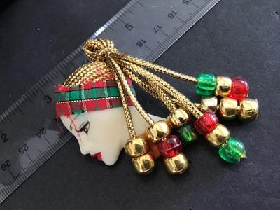 Ethnic Holiday Face Brooch