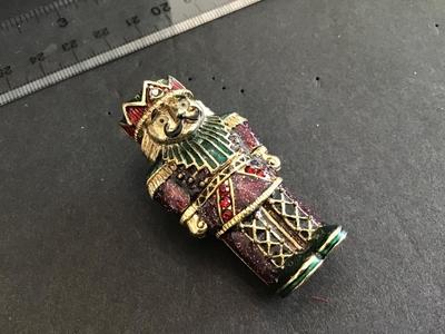 Monet Nutcracker Hinged Trinket pill vintage