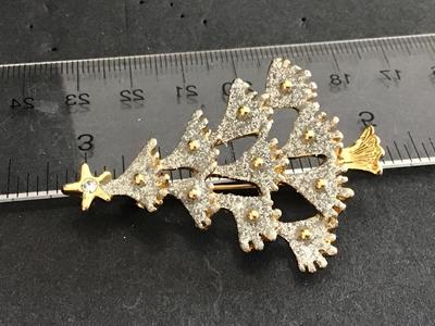 Glitter and Gold Christmas Brooch
