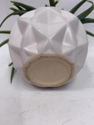 Artificial Plant in White Geometric Planter Pot 5” high