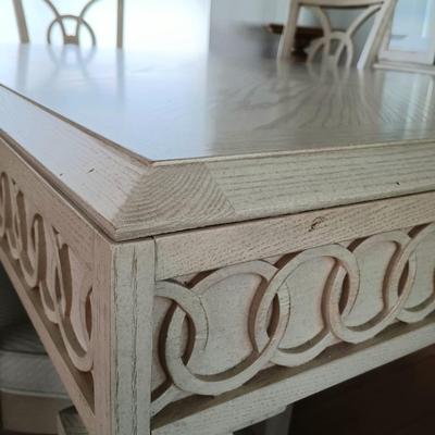LOT 1: Stanley Furniture Co. Concentrics Collection White-Washed Dining Room Table with Chairs