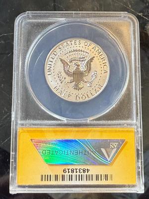 ANACS CERTIFIED 2014-W PROOF69 REVERSE PROOF SILVER KENNEDY HALF DOLLAR AS PICTURED.