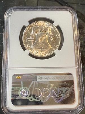 NGC CERTIFIED 1954-S MS64 SILVER FRANKLIN HALF DOLLAR AS PICTURED.