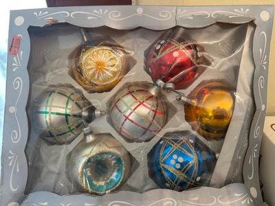 Collection of Vintage Glass & Plastic Christmas Ornaments