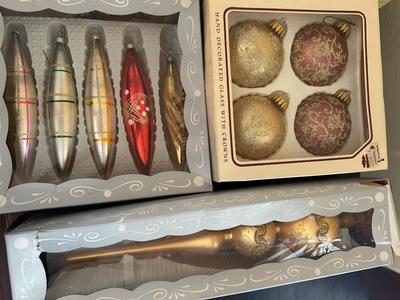 Collection of Vintage Glass & Plastic Christmas Ornaments