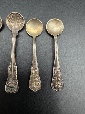 Set of 6 Sterling Silver Salt Spoons