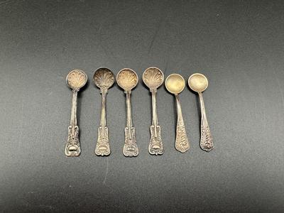 Set of 6 Sterling Silver Salt Spoons