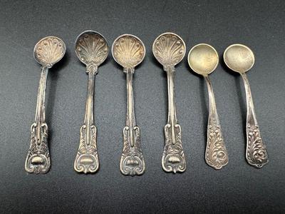 Set of 6 Sterling Silver Salt Spoons