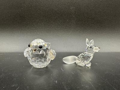 Swarovski Crystal Small Fox and Bird GFigurines
