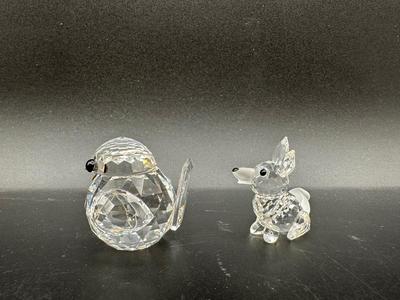 Swarovski Crystal Small Fox and Bird GFigurines