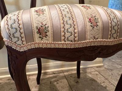 Pair of Vintage Carved Balloon Back Side Chairs