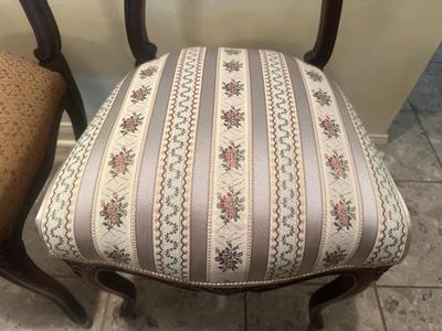 Pair of Vintage Carved Balloon Back Side Chairs