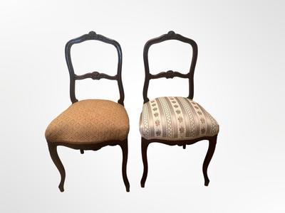 Pair of Vintage Carved Balloon Back Side Chairs