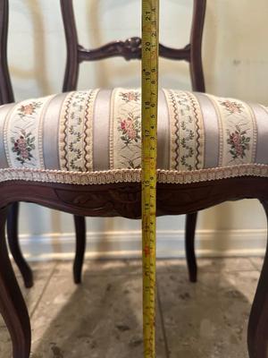 Pair of Vintage Carved Balloon Back Side Chairs