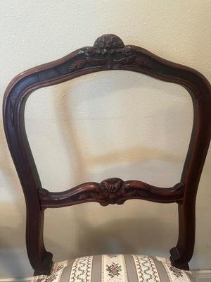 Pair of Vintage Carved Balloon Back Side Chairs