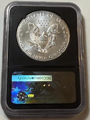NGC CERTIFIED 2017 MS70 SILVER EAGLE DOLLAR 1-OUNCE COIN MIKE CASTLE SIGNED AS PICTURED.