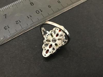 Mix Morganite Gem Classic Ring Silver Tone