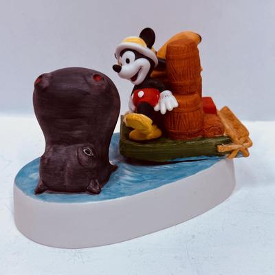 Bisque Porcelain Disney figurine TRADER MICKEY with PLUTO & HIPPO rare low LE #341/15000